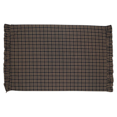 Black and Tan Plaid Ruffled Pillow Case Set