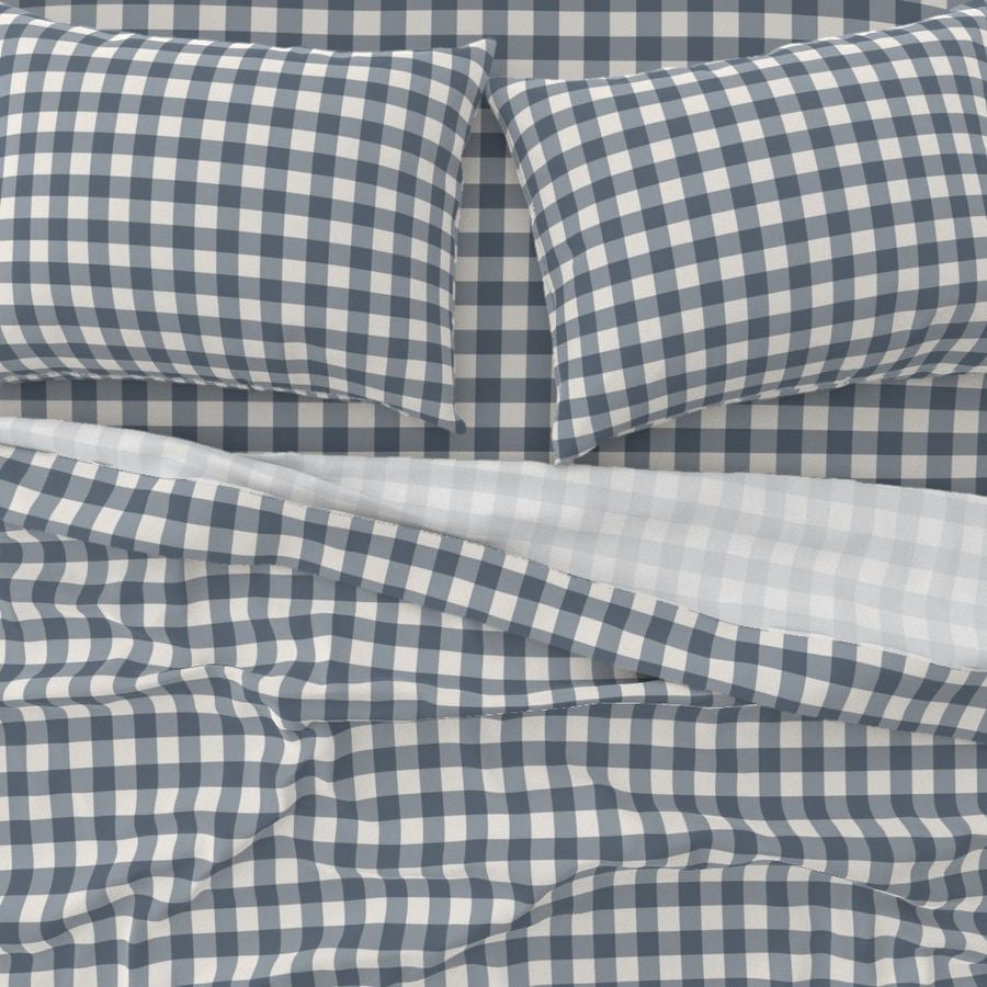 Blue Gingham Cotton Sheet Set
