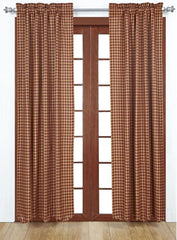 Burgundy Check 84" Panel Set