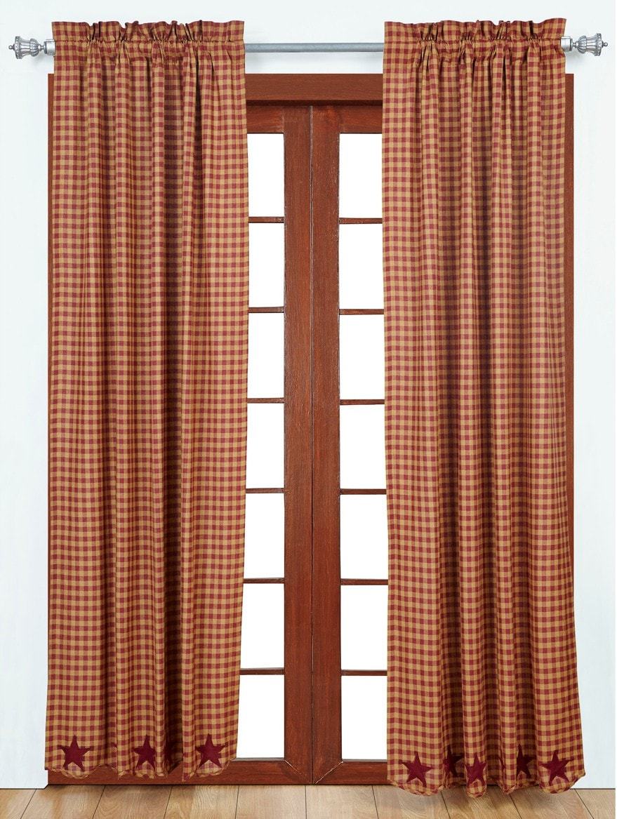 Burgundy Star 84" Panel Set