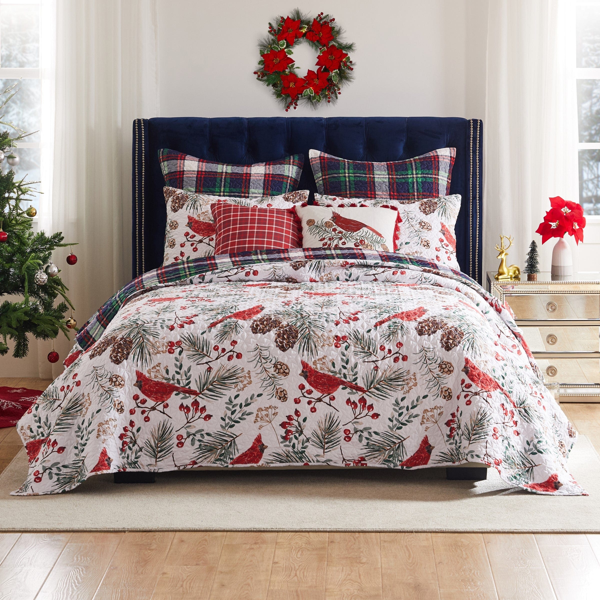 Cardinal Plaid Pillow Sham