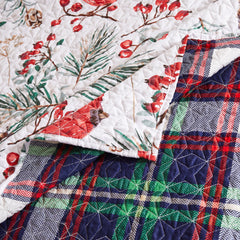 Cardinal Plaid Quilted Throw