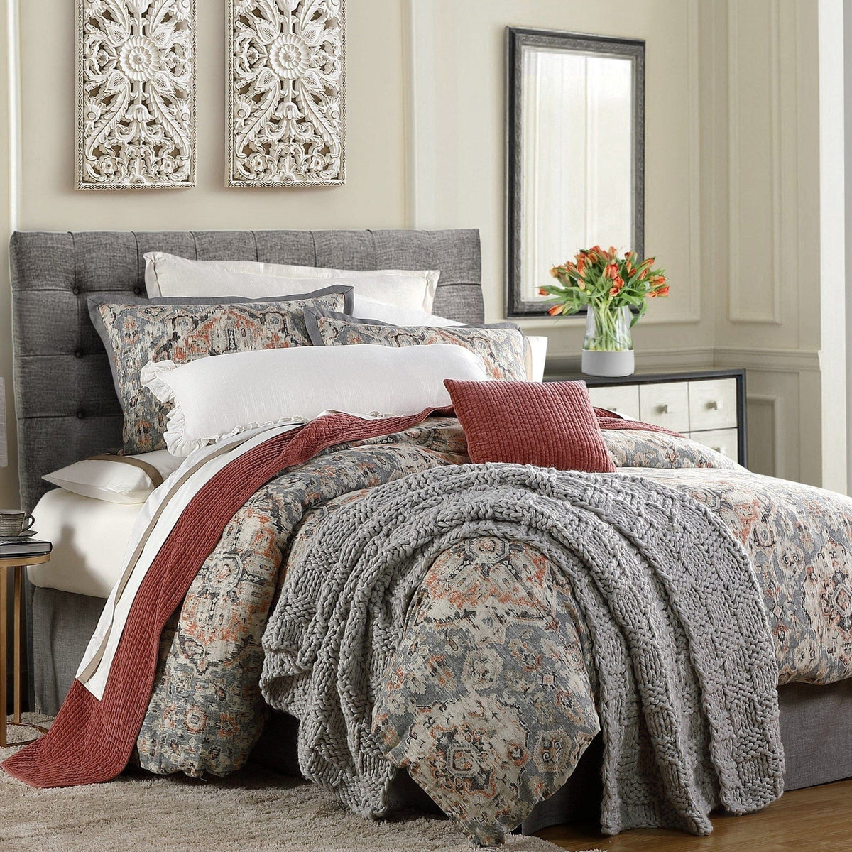 Carmen Washable Linen Blend Comforter/ Duvet Cover Set