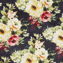 Charcoal Peony Washable Linen Blend Comforter/ Duvet Cover Set