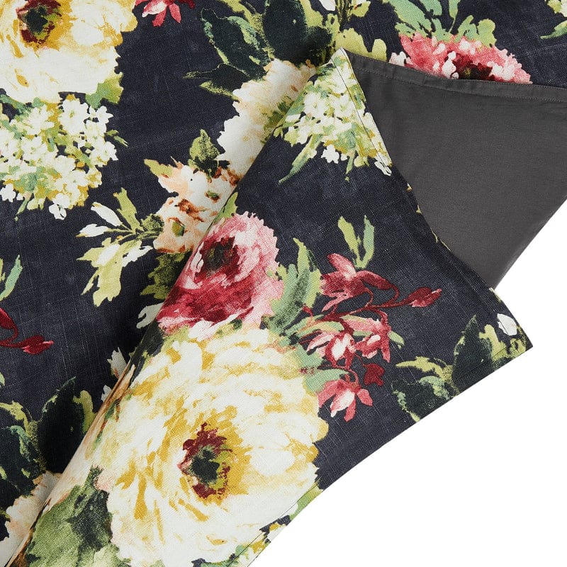 Charcoal Peony Washable Linen Blend Comforter/ Duvet Cover Set