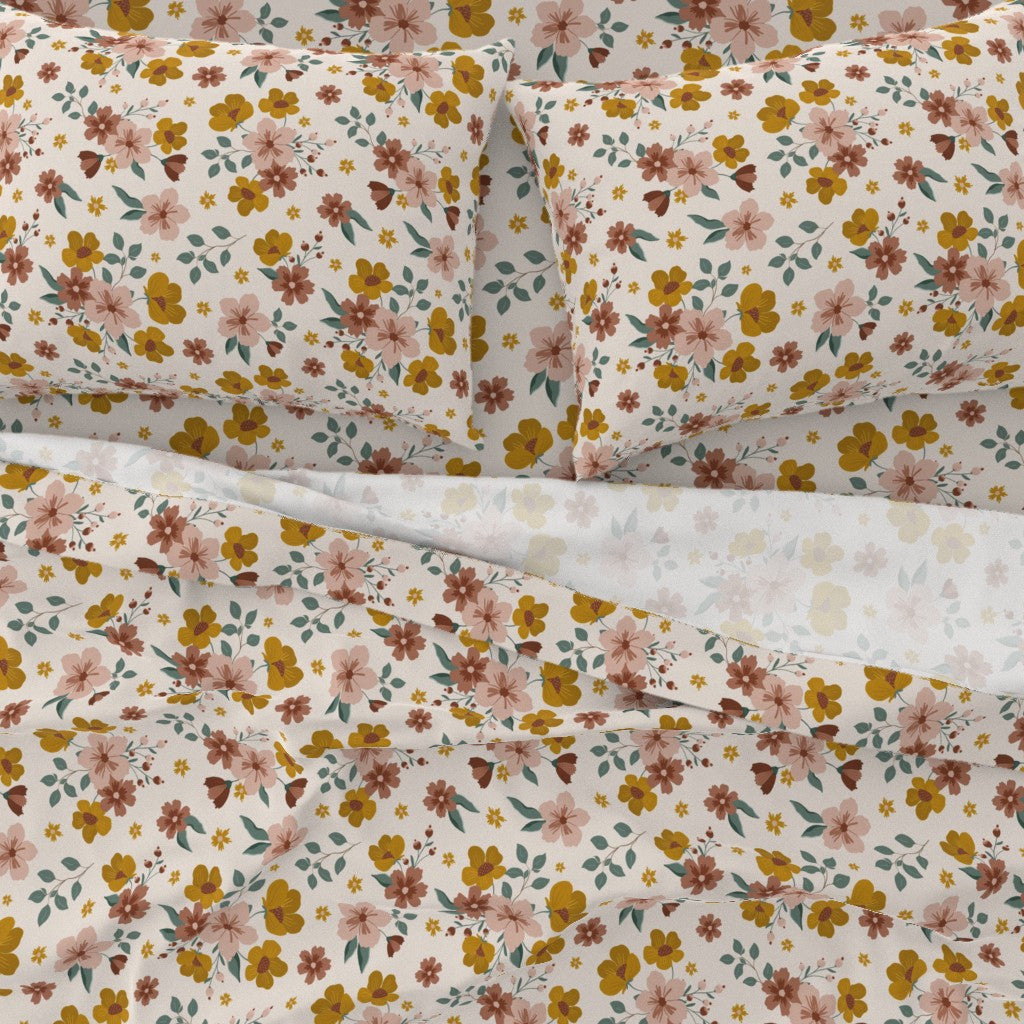Autumn Bouquet Cotton Sheet Set