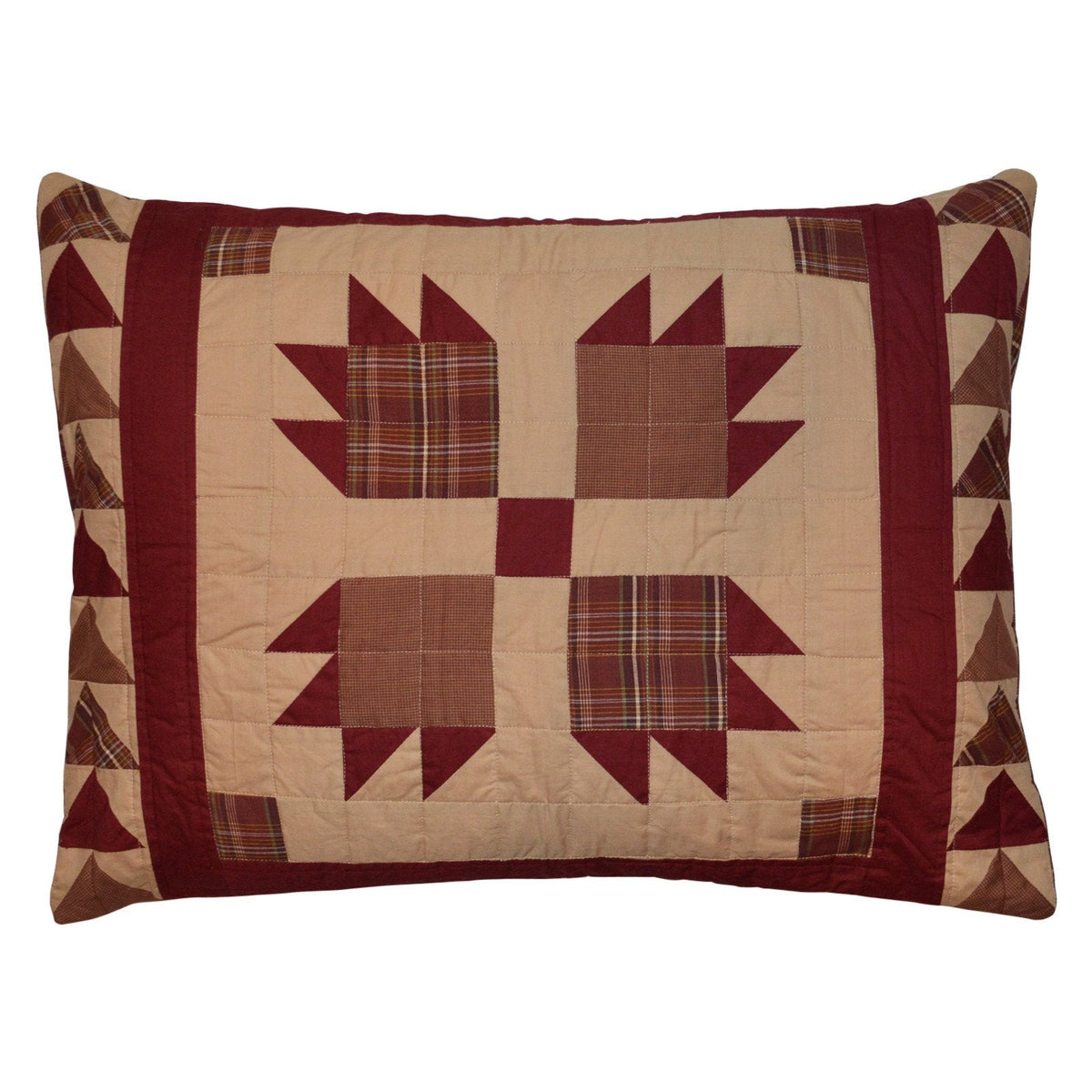 Burgundy Bear's Paw Sham