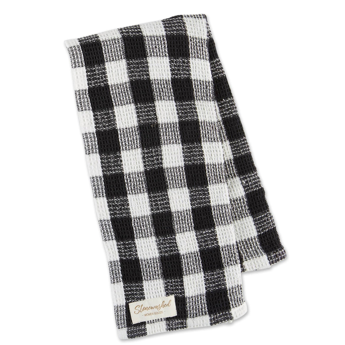 Black Buffalo Check Waffle Weave Dishtowel Set of 2